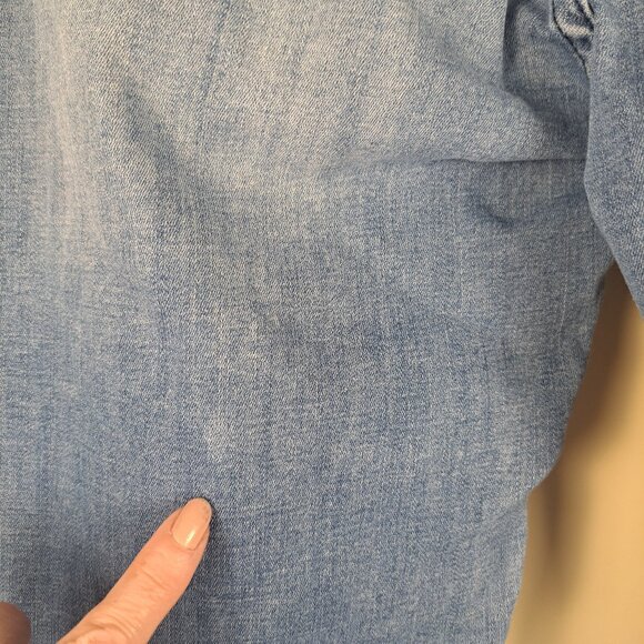 KanCan Lt Wash Distresses Embroidered Detail Fray Hem Skinny Jeans Sz 31 - Picture 11 of 14